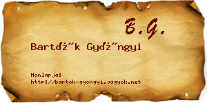 Bartók Gyöngyi névjegykártya