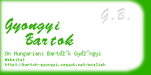 gyongyi bartok business card